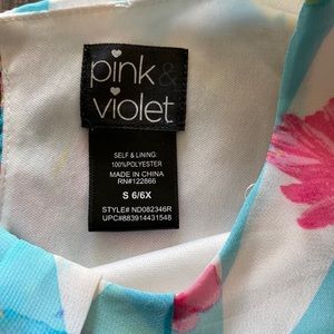 Pink & Violet Girls Floral Sleeveless Dress